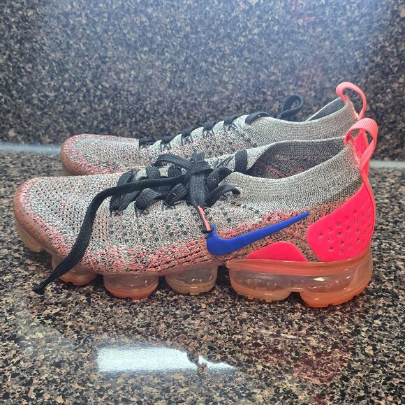 Nike Air VaporMax 2 Flyknit Shoes Womens 8 Sneakers Ultramarine Pink 942843-104 - Picture 1 of 12